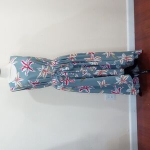 Anthropologie Hutch Aislinn Sleeveless High-Low Blue Floral Midi Dress, Size 1X